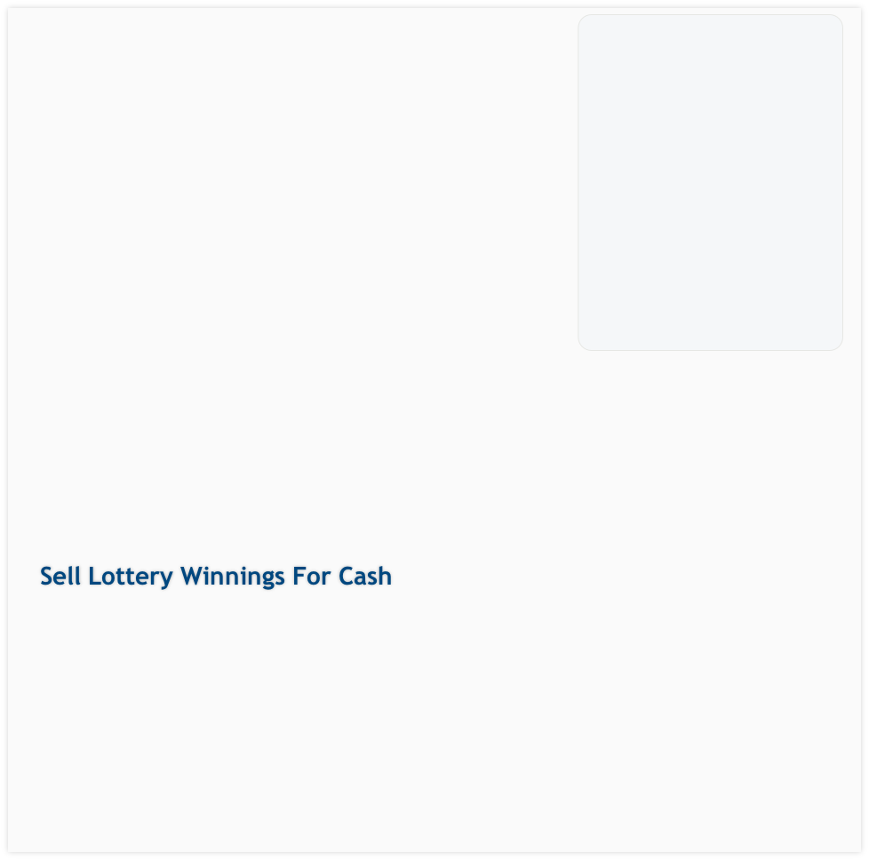 Sell Lottery Winnings For Cash